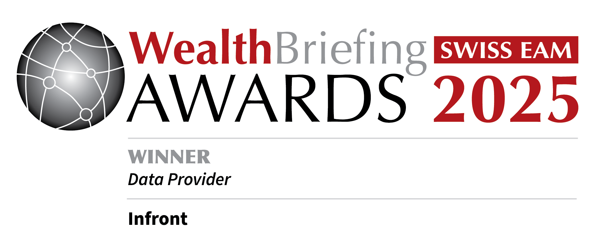 Infront WealthBriefing Best Data provider Award