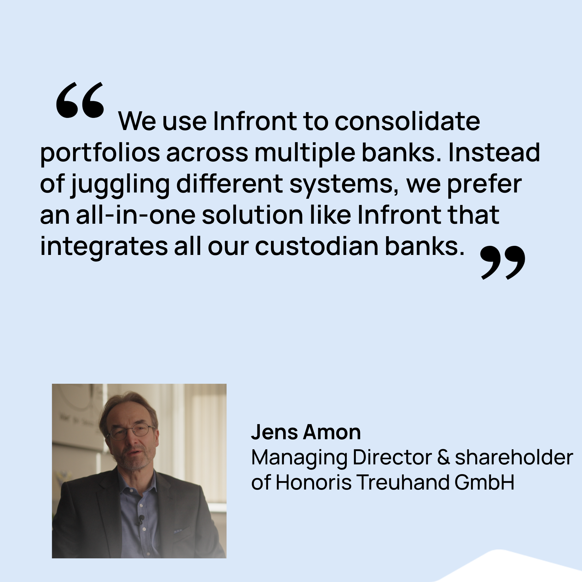 Infront WealthTech solutions | Clients testimonials | Consilior AG
