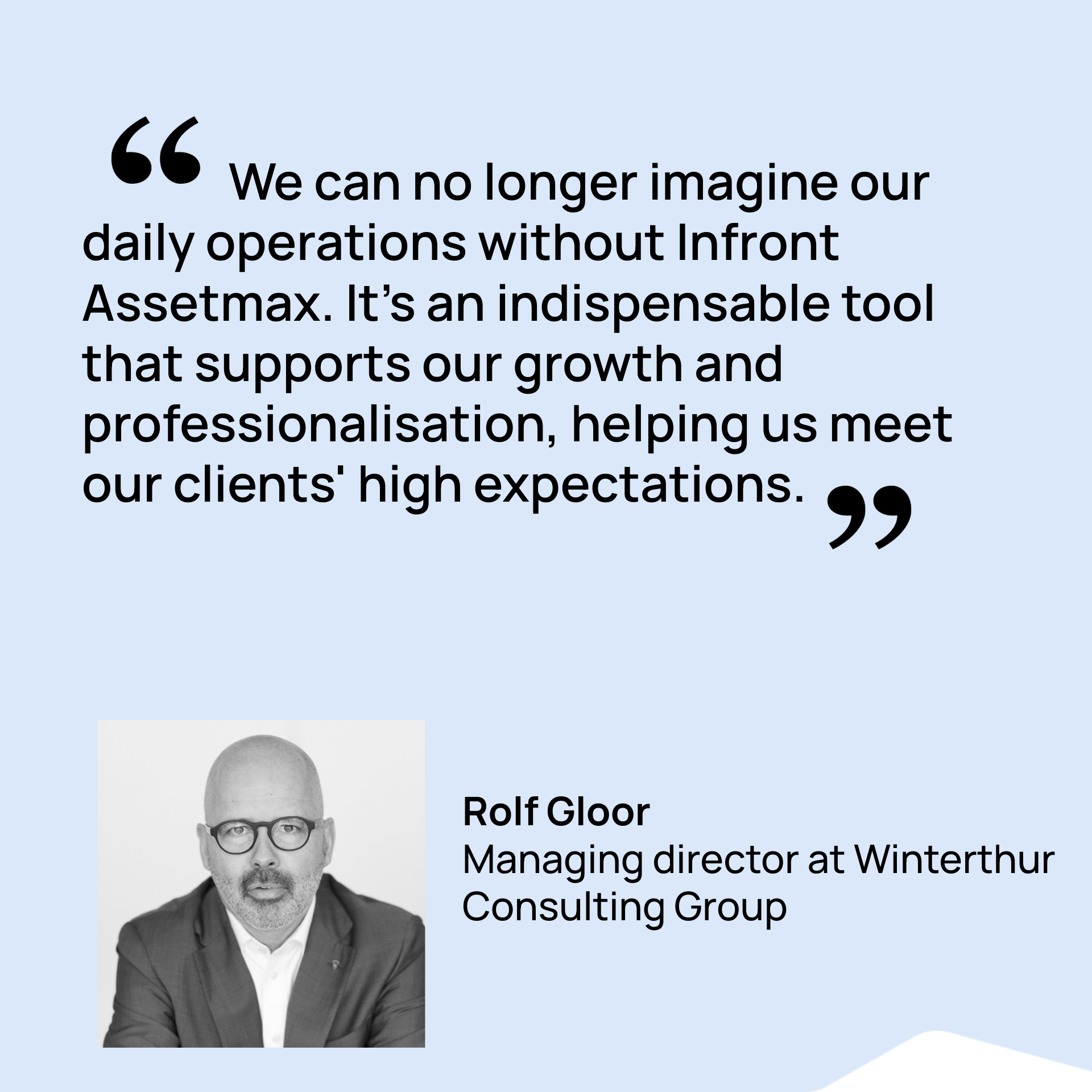 Infront WealthTech solutions | Clients testimonials | Swiss Life