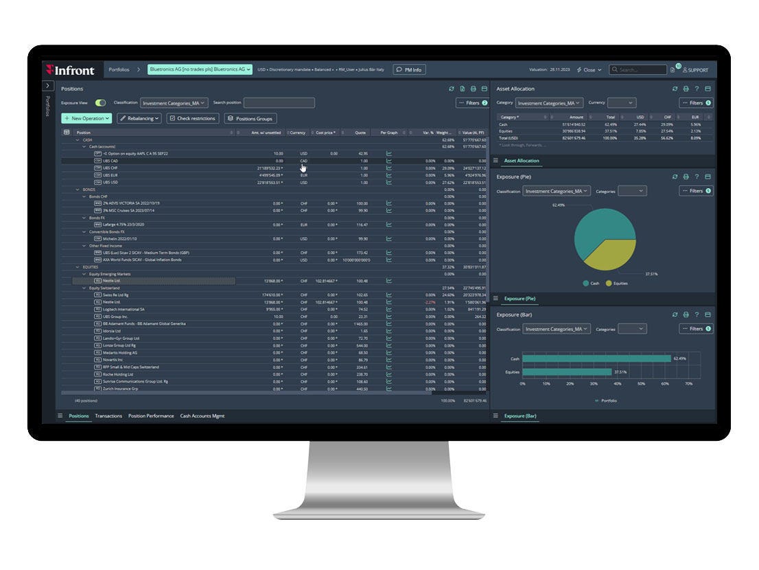 infront Portfolio overview in Infront Assetmax