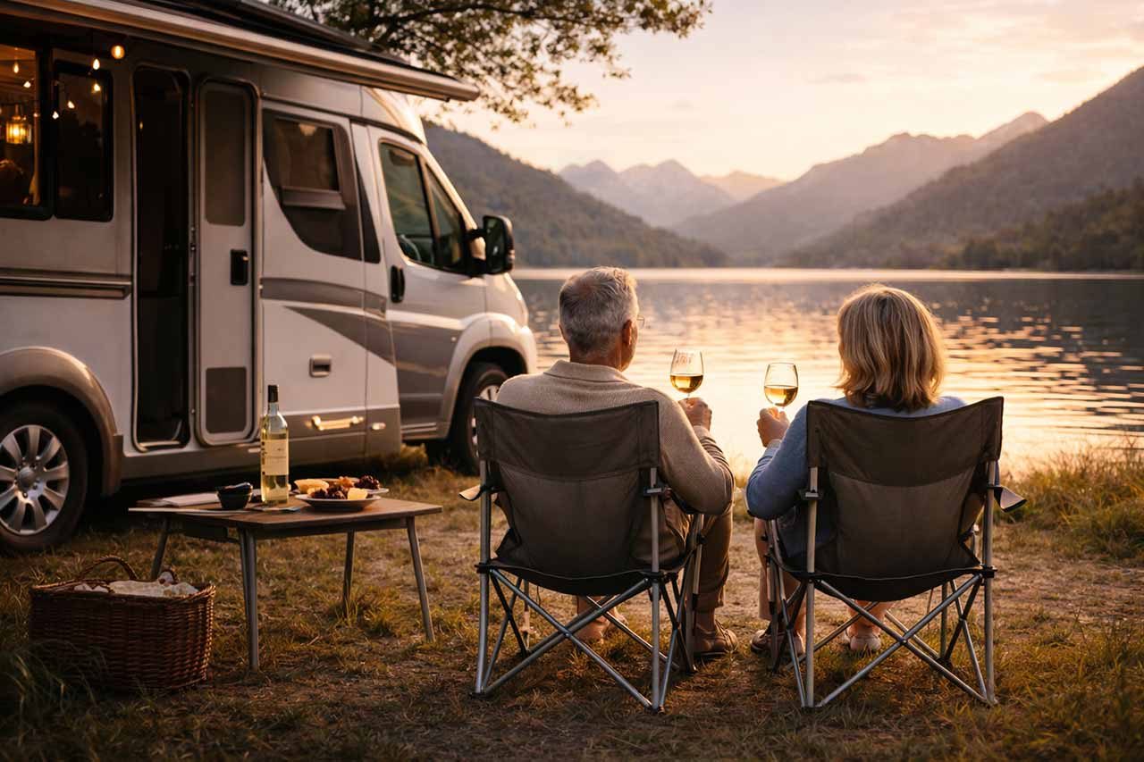 Retired couple on holiday